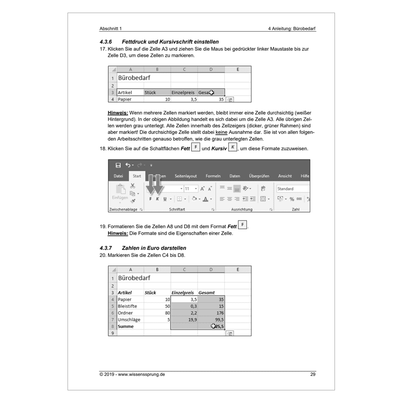 Excel 2016 - Einführungskurs Teil 1 - S0134-P – Bild 4
