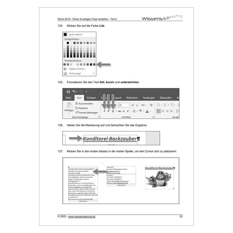 Word 2016 - Einen 6-seitigen Flyer erstellen - Teil 2 - Anleitung - S0530-P – Bild 4